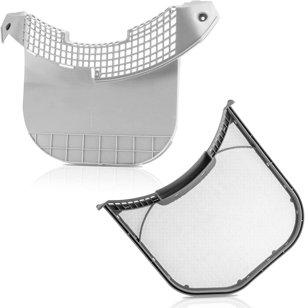 AMI PARTS ADQ56656401& MCK49049101 Dryer Lint Filter hard stainless steel metal mesh and Lint Filter Cover Housing ABS frame structure Compatible with LG Dryer
