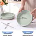 LIANYU Pasta Bowls Set of 2, 33oz Large Stoneware Salad Serving Bowls, Round and Wide Pasta Plates for Dinner, Dishwasher & Microwave Safe, Fog Green