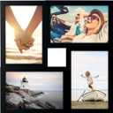 Malden 4-Opening Matted Collage Frame, Displays Four 4x6 Photos, Black