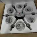 Sputnik Semi Flush Mount Ceiling Light, 6 Globe Lights Sputnik Ceiling Light Fixture, Milk Glass Globe Chandelier for Dining Room, Black Mid Century Modern Chandelier for Living Room, Hallway