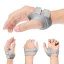 AKSO MEDICOS CMC Thumb Brace - Comfortable Thumb Splint for CMC Joint Pain Relief and Support, Osteoarthritis, Tendonitis, Arthritis, CMC Joint Thumb Arthritis Brace for Women Men (Right Hand, Medium, Grey)