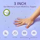 3 Inch Gel Memory Foam Mattress Topper King Size with Removable & Washable Viscose Made from Bamboo Cooling Breathable Cover, Soft Bed Topper for Back Pain, CertiPUR-US Certified