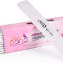 PANA Jumbo Double-Sided Emery Nail File for Manicure, Pedicure, Natural, and Acrylic Nails - Zebra (Grit 80/80) - 50 Piece Pack