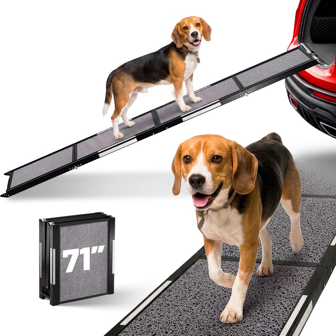 Dog Ramp for Car - 71" L x 17" W Portable Dog Ramp for Car