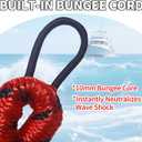 Bungee Dock Lines for Boats, 2 Feet, Pack of 2 (red&Black)
