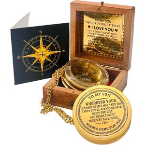 To My Son Compass Gift From Mom and Dad | 2" - For Teenage Son's Graduation, Christmas, Birthday, Baptism, Confirmation, Communion To My Son Compass Gift From Mom and Dad | 2" - For Teenage Son's Graduation, Christmas, Birthday, Baptism, Confirmation, Communion