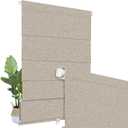 No Drill Roman Shades Cordless Blinds Blackout for Indoor Windows, Room Darkening Black Out Tension Rod No Hardware No Tools Inside Mount,Shade Size 31.5Inch Wide 50Inch High, Light Grey