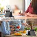 Mobile Phone Holder, Phone Stand Desk Desktop Mobile Holder Adjustable Foldable Portable Video Call Mount (1PH -Black)