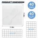 AKOLAFE 40 Sheet Vinyl Flooring 12x12 Inch Peel and Stick Floor Tile Waterproof White Marble Vinyl Floor Tiles Clearance Self Adhesive Floor Tiles Sticky Laminate Flooring Stick on Bathroom Kitchen RV