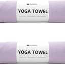 Eunzel 2 Pack Hot Yoga Towel with Grip Dot, Non Slip Yoga Mat Towe Sweat Absorbent Towel for Hot Yoga,Bikram, Pilates and Fitness 72" x 24", Taro Purple