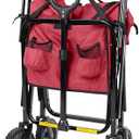 Amazon Basics Collapsible Folding Heavy Duty Utility Wagon for Outdoor Sports, 265 pounds Weight Capacity, Camping, Garden, and Shopping, 27.6 x 40.9 x 20 inches, Red