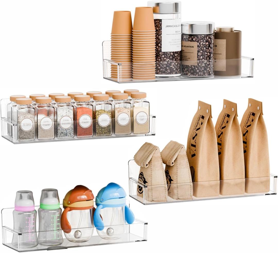 Yieach 4 Pack Clear Spice Rack771