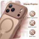 for iPhone 17 Pro Max Case for Women Girls,Compatible with MagSafe,Camera Control,Full Camera Protection, Cute Wave Magnetic Phone Case for iPhone 17 Pro Max,Brown
