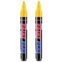 Craiiby Yellow Paint Pens Paint Markers - 2 Pack Permanent Quick Dry Waterproof Marker Pens for Rocks Wood Fabric Plastic Canvas Glass Mugs Metal Tire Stone