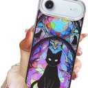 5 x Compact Case for iPhone Air cat Design,Cute Holographic Soft Slim TPU Shockproof Protective Bumper 17 Air Phone Cases Cover for Women Girls Man Aesthetic Glitter Shiny