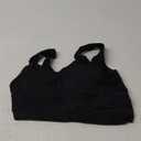 ABOCIW Longline Sports Bra for Women V Back Wireless Padded Medium Support Yoga Bra Workout Crop Tank Tops (Black, Medium)