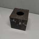 Real Natural Marble Tissue Box Cover, 5.5 Inch Square Marble Tissue Box Holder with Open Bottom, Heavy Stone Decorative Organizer for Bathroom Vanity, Kitchen Countertop, Luxury Home Décor, Brown