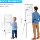 Easel Whiteboard - Magnetic Portable Dry Erase 40 x 28 Tripod Height Adjustable, Flipchart Easel Stand White Board for Office (40x28 White)