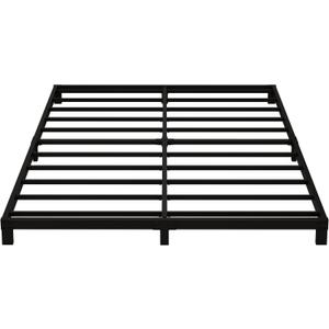 5 Inch Low Full Size Bed Frame Heavy Duty Metal Platform, No Box Spring Needed, Easy Assembly Mattress Foundation, No Noise, Black
