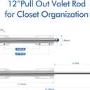FIRJOY 12" Valet Rod for Closet Pull Out (1 Pack, Chrome)