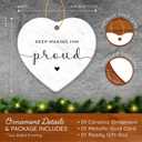 2 x Keep Making Him Proud Memorial Ornament - Memorial Ornaments for Loss of Loved One, Dad, Granddad - in Loving Memory Ornament, Remembrance Gifts, Bereavement Gifts - Ceramic Ornaments