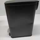 Slim Bathroom Trash Can with Lid Soft Close, 1.6 Gallon Stainless Steel Garbage Can with Removable Inner Bucket, Durable Step Pedal, Small Trash Bins for Toilet, Bedroom, Kitchen, Office (Black)