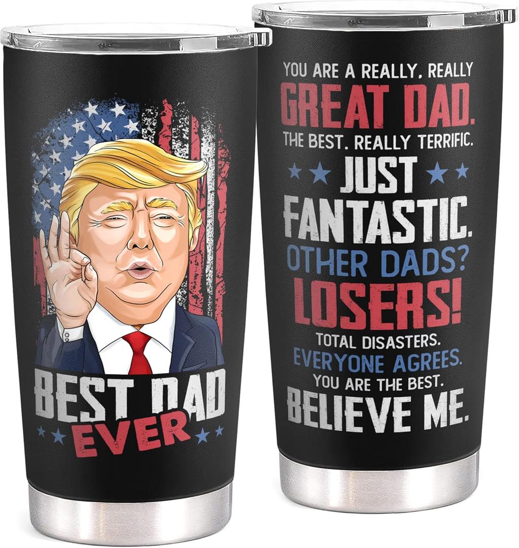 Mocosweeties Gifts for Dad from Daughter, Son - Birthday, Fathers Day, Christmas Gifts for Dad - Christmas Father Gift Ideas - New Papa Daddy Stepdad Gift Ideas for Men - 20 Oz Black Tumbler
