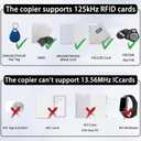Handheld 125khz RFID Reader Writer,AWID and HID Copier with 5 T5577 Keyfobs & 5 White Cards