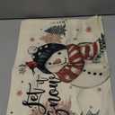 Artoid Mode Let It Snow Snowman Christmas Placemats Set of 6, 12x18 Inch Winter Table Mats for Party Kitchen Dining Decoration (Black)