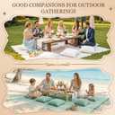 Extra Large Outdoor Boho Picnic Blanket with Table Runner and 6 Throw Pillows Covers for Outdoor Essentials Beach Accessories Basket Set Oversized Manta Yard Outside Mat Wedding Party Decor Sage Green