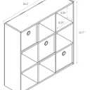 Furinno Simplistic 9 Cube Storage Organizer, Bookcase, French Oak Grey | 7.9 x 26.5 x 26.7, Vertical or Horizontal Setup, Each Shelf fit 8-inch Storage Bins, for Living Room, Entrance, Home Office