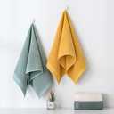 YiLUOMO Lime White Hand Towels Set of 2 Herringbone Striped Weave Pattern Ultra Absorbent 100% Cotton Super Soft Hand Towel for Bathroom 13 X 29 Inch