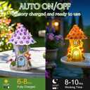 Fairy Garden House Outdoor Figurine Lights, Fairy Houses for Outside, Garden Statues Mushroom House, for Patio, Yard, Balcony Decoration, Outdoor Decorations Yard and Birthday Gifts for Mom Women