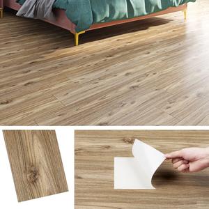 Livelynine 32-Tiles 6X36 Peel and Stick Floor Tile Wood Look Waterproof Vinyl Flooring Self Adhesive Wood Planks PVC Laminate Flooring Renter Friendly Floor Tiles Sticky Tiles Natural Vinyl Plank