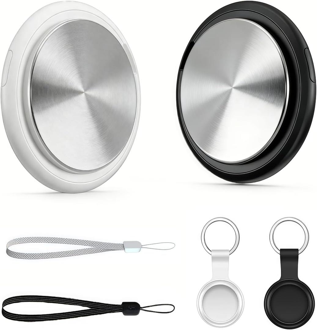 Air Tracker Tags-2 Pack - Apple MFi Certified Find My(iOS Only) Bluetooth Tracker, 365-Day Battery & Waterproof Item Locator for Keys, Wallet, Luggage, Backpack, Pet with Protective Case & Lanyard