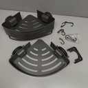 Voldra Corner Shower Caddy Suction Cup, 2 Pack Corner Shower Shelves No Drilling, Aluminum Upgrade Suction Cup Shower Organizer with Towel Bar & Hooks Removable Bathroom Storage Rack (Gray)