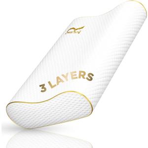 Royal Therapy King Memory Foam Pillow  Ergonomic Cervical Pillow for Neck and Shoulder Pain  Medium Firm Contour Pillow for Side, Back, and Stomach Sleepers  CertiPUR-US Certified (King - 31 x 14 x 5.1")