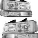 2003-2014 Chevy Express 1500 GMC Savana 1500 2003-2023 2500 3500 Headlight Assembly IP65 Waterproof Dustproof Transparent Shell Side Light OE1587943315879432 Bulbs Not Included W/O Bulbs