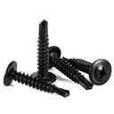 3 x Mellewell #8 x 1 Wafer Head Self Drilling Screws, Self Tapping Screws Sheet Metal Screws, Black Finish Stainless Steel, Pack of 100