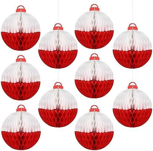 10PCS Gone Fishing Honeycomb Ball Decorations Centerpieces for Tables Bobber Paper Hanging Ceiling Sign Fishermen Themed Party Supplies for Fishing Theme Party Birthday Baby Shower Party Favor
