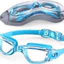 Aegend Swim Goggles, Swimming Goggles No Leaking Full Protection Adult Men Women Youth (Sky Blue)