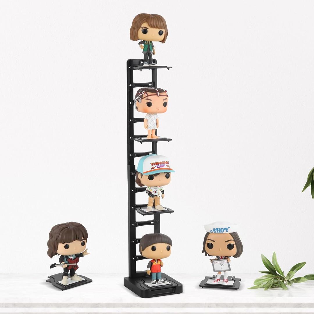 YODAR Display Shelf Organizer, 3 Tier Risers Display Stand for Funko Pop Figures,4 -Tiered Tray Stand Funko Pop Shelves for Decor (Black)