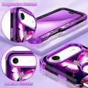 LONTECT for iPhone Air Case 3 in 1 Shockproof Heavy Duty Rugged Hard PC+Soft Silicone Full Body Protective Cover Girls Women Case for Apple iPhone 17 Air 2025, Glow in The Dark Lilac