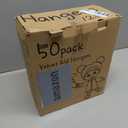 Kids Pink Velvet Clips Hangers - 13inch 50 Pack Baby Hanger with 20pcs Movable Clips, Stackable Non-Slip Heart Flocked Hangers Fit for Children and Toddler, Heavy-Duty and Space-Saving(Silver)