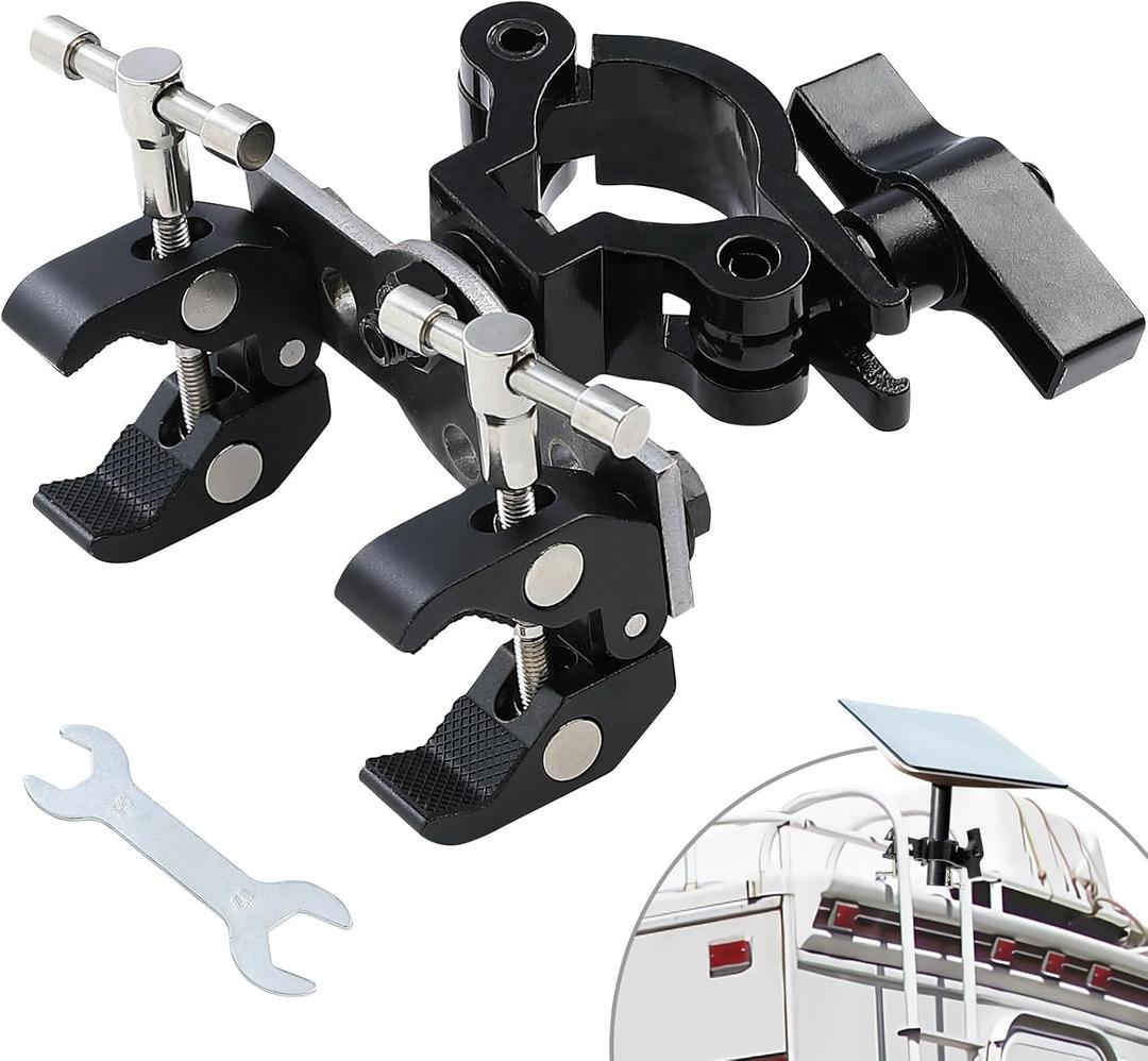 Starlink Mount - Outdoor Portable Mount Clamp for RV Ladders, Guardrails and More- Universally Adjustable Angle - Starlink Mini Accessories - Compatible with Original Pipe Adapter