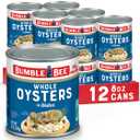 Bumble Bee Premium Select Whole Canned Oysters, 8 oz Cans (Pack of 12) - Ready to Eat - 14g Protein per Serving - Gluten Free