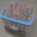 D-FantiX 36 Colors Washable Markers for Kids, Stamp Markers Coloring Set with Coloring Books and Stand Portable Box, Back to School Supplies for Girls Boys, Kids Road Trip Activities