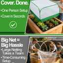 Pop Up Garden Netting for Square Raised Beds - 3.3'L x 3.3'W x 1.65'H Ultra Fine Mesh Net Plant Cover with 4 Stakes, Protection for Vegetables Fruit from Birds Pests