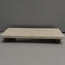 Mud Pie Large Travertine Footed Tray; 4" x 11"