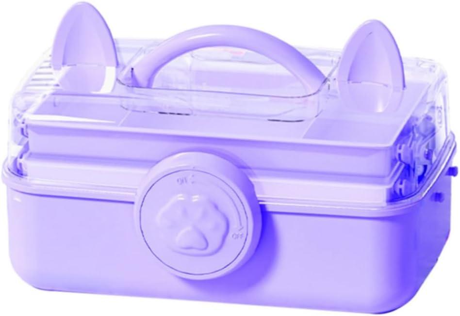 Cute Cat Ear Hair Accessories Organizer 3-Layers Jewelry Storage Box Cat Switch Organizer Box Jewelry Plastic Hair Accessories Holder for Home School Office